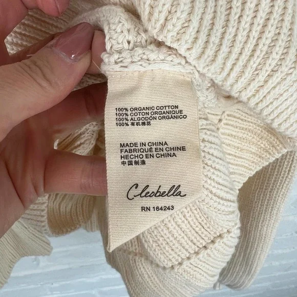 Cleobella Women's Loura Sweater Knit Stretch Cream Size S NWT - Picture 6 of 13
